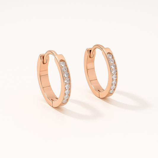 Gold & Shine Creolen Wasserfest Roségold 13x2mm