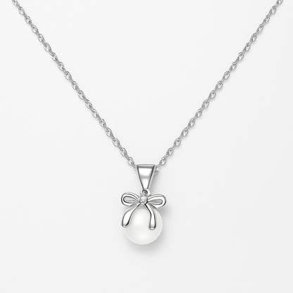 Lovely Bow Perlenhalskette Czarina Silber
