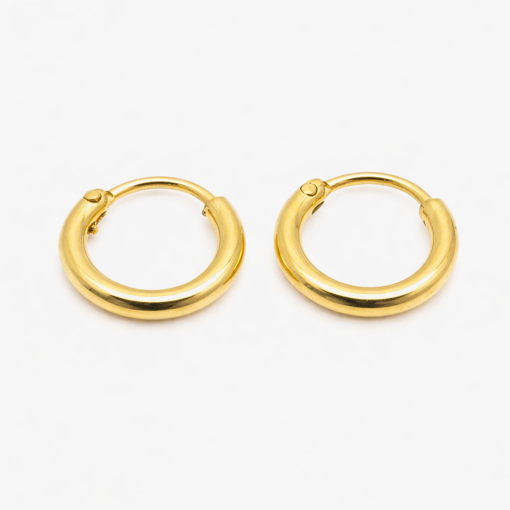 Klassische Creolen Wasserfest Gold 12 mm