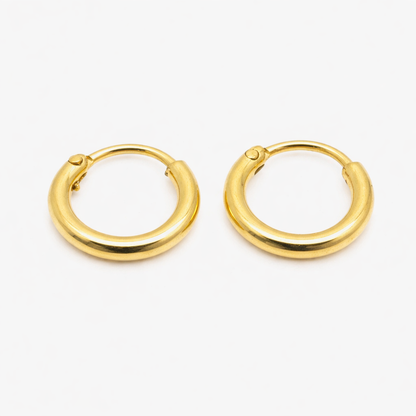 Klassische Creolen Wasserfest Gold 12 mm