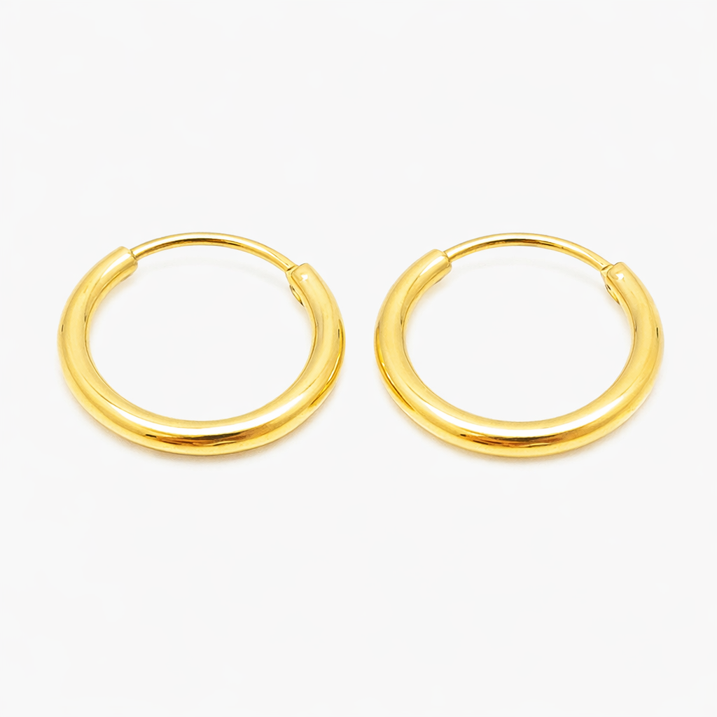 Klassische Creolen Wasserfest Gold 16 mm