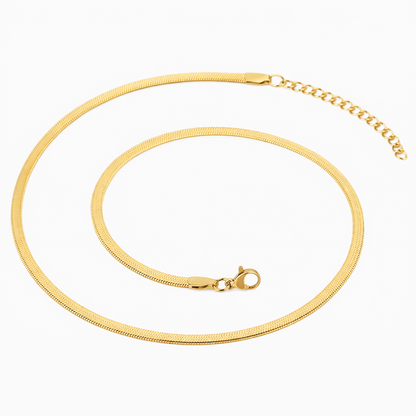 Feine Glieder Halskette Halsketten Wasserfest Gold 45cm