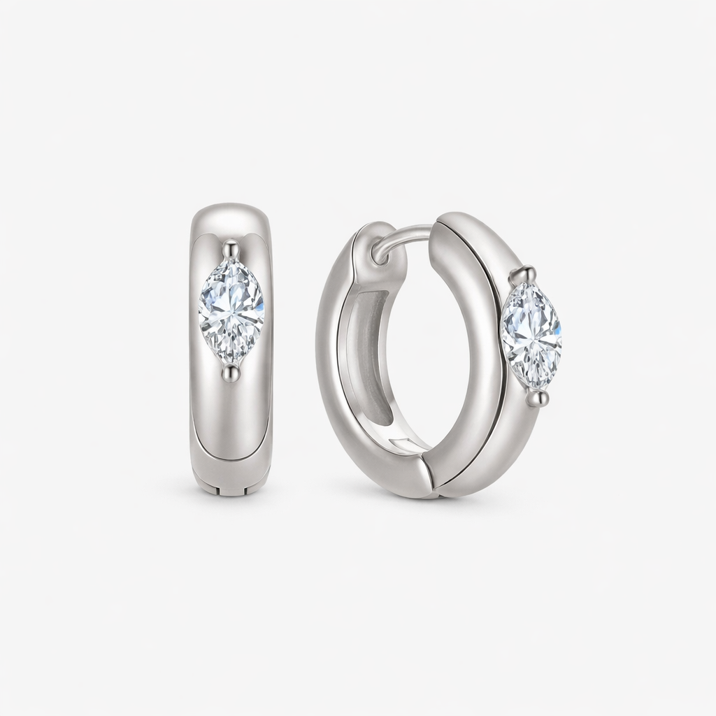 Glow Zirkon Creolen Ohrringe Sterlingsilber