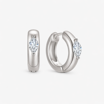 Glow Zirkon Creolen Ohrringe Sterlingsilber