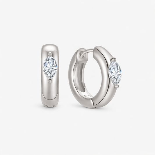 Glow Zirkon Creolen Ohrringe Sterlingsilber