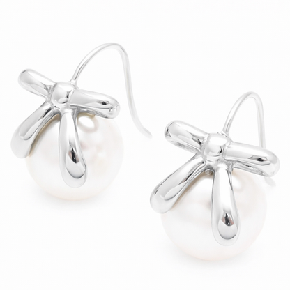 Cute Bow Ohrringe Ohrringe Wasserfest Silber