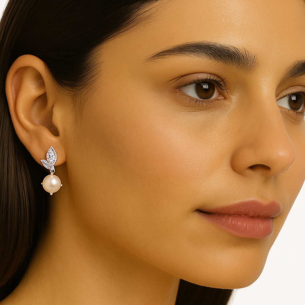 Zirkonia Tropfen Perlenohrringe Ohrringe Czarina Jewellery