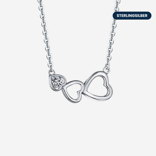 Drei Herz Halskette Halsketten Sterlingsilber