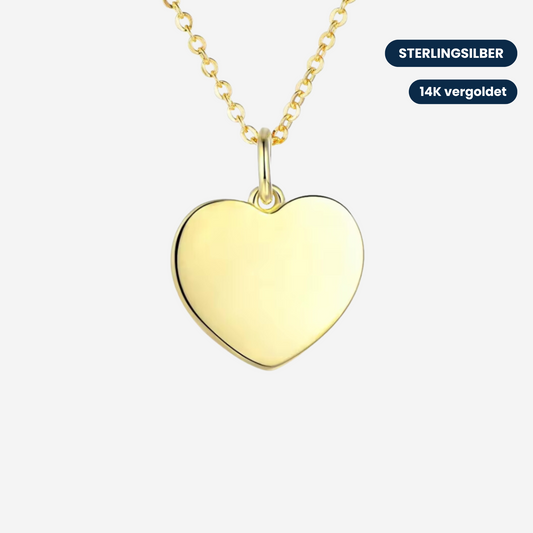 Herz Gold Halskette Halsketten Sterlingsilber