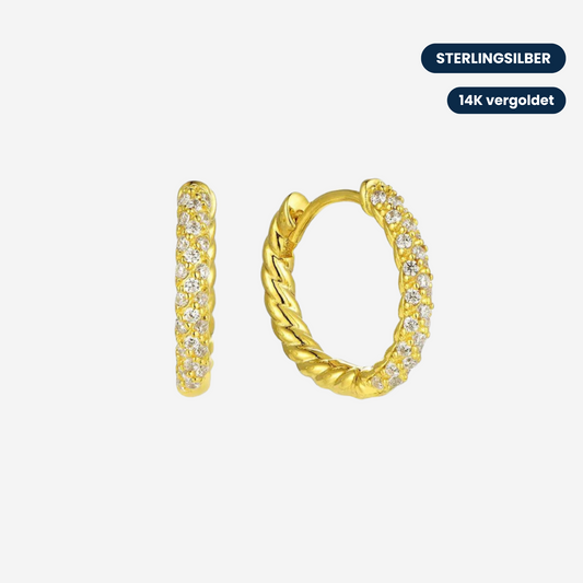 Pavé Gold Ohrringe Ohrringe Sterlingsilber