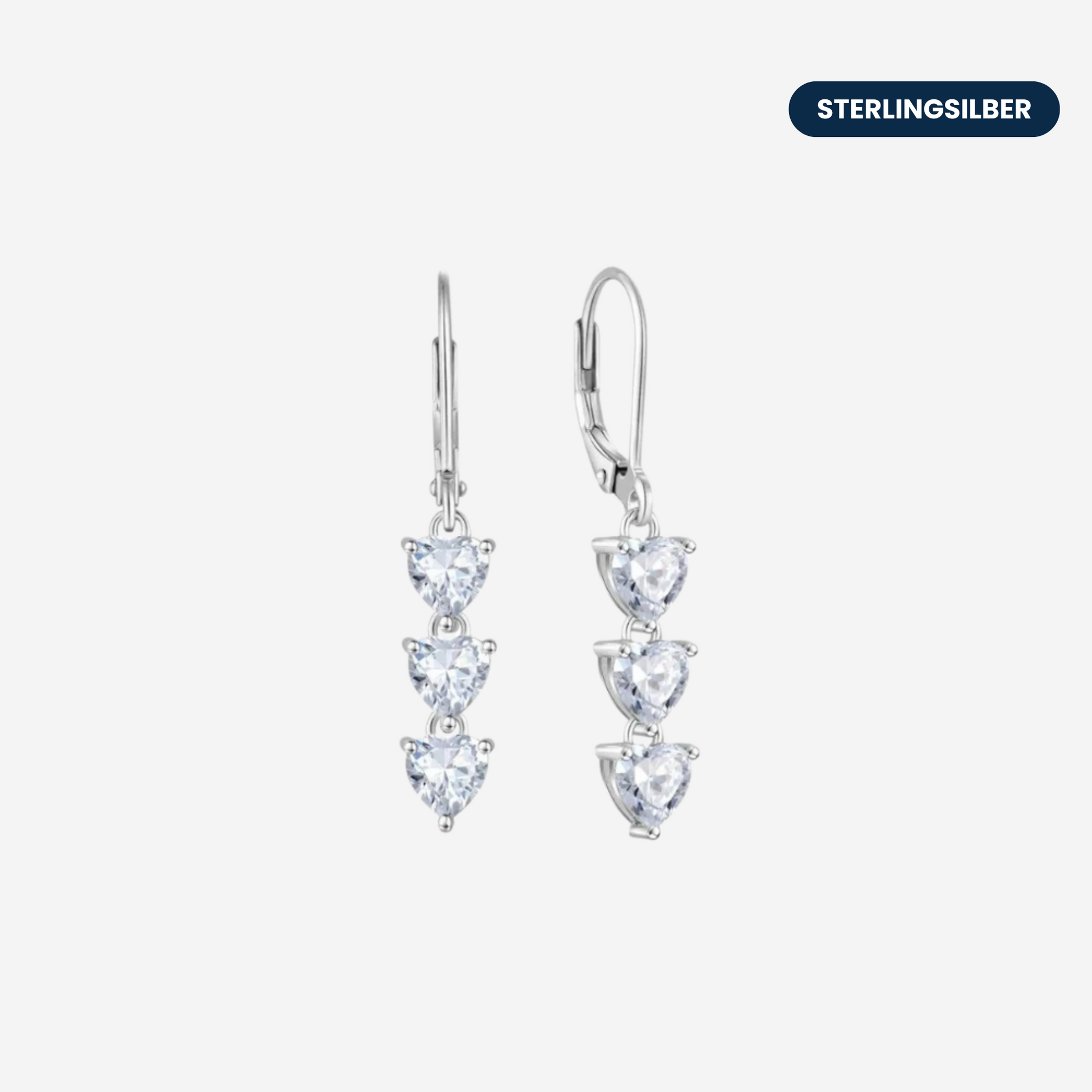Herzglanz Ohrringe Ohrringe Sterlingsilber