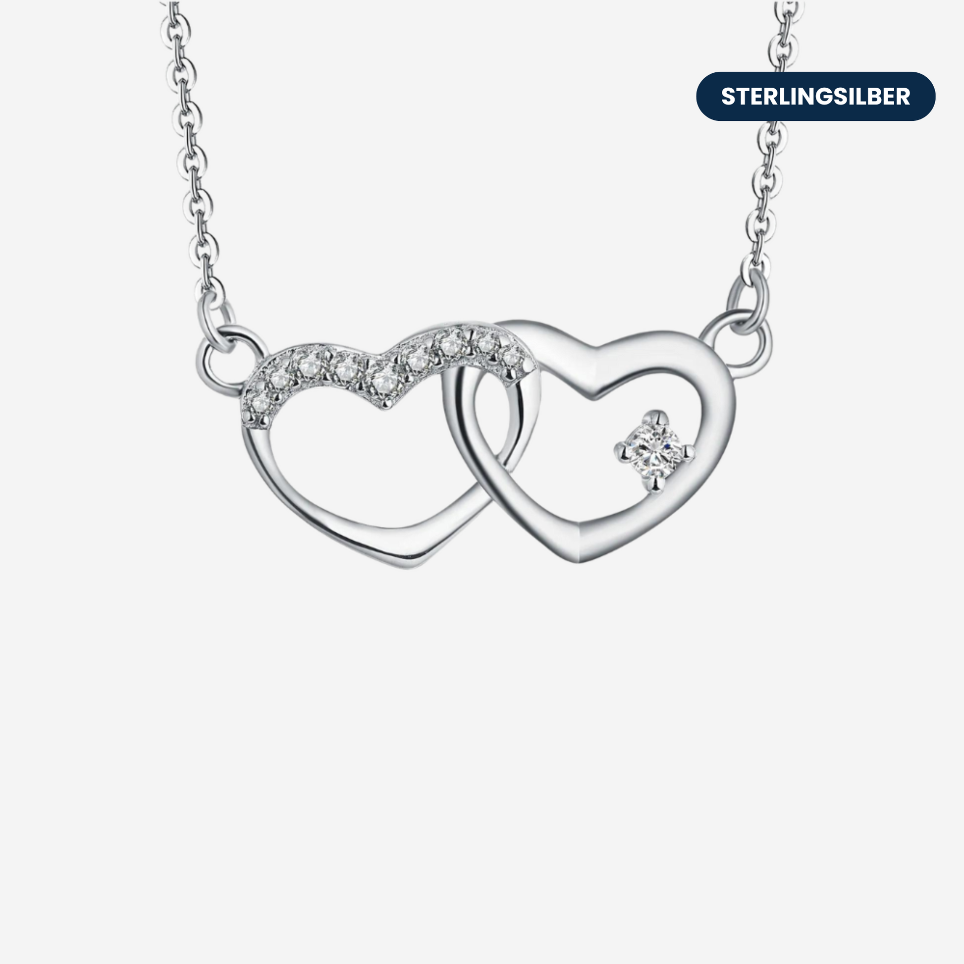 Herz in Herz Halskette Halsketten Sterlingsilber