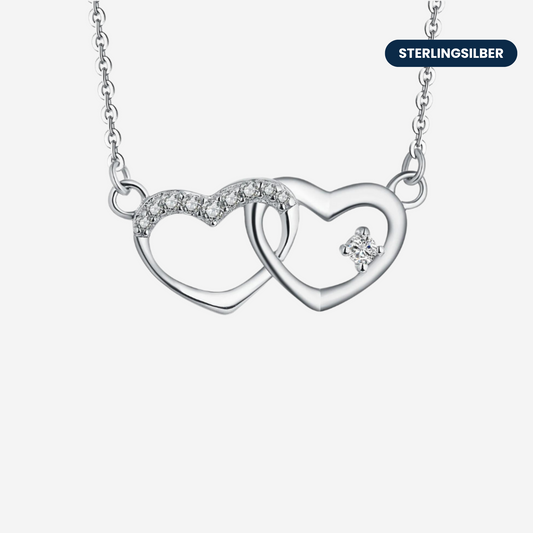 Herz in Herz Halskette Halsketten Sterlingsilber