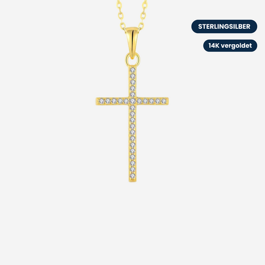 Gold Kreuz Halskette Halsketten Sterlingsilber