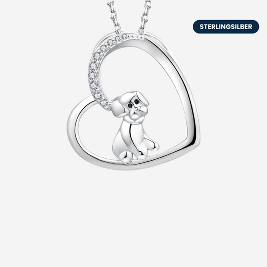 Herz Hund Halskette Halsketten Sterlingsilber