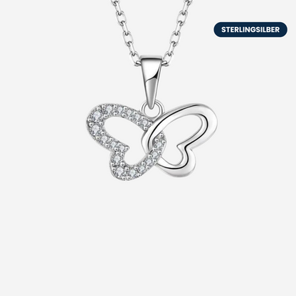 Herz-Schmetterling Halskette Halsketten Sterlingsilber