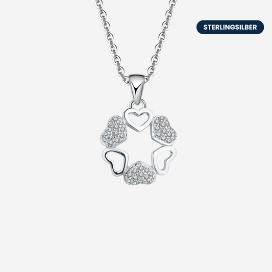 Herz Kleeblatt Halskette Halsketten Sterlingsilber