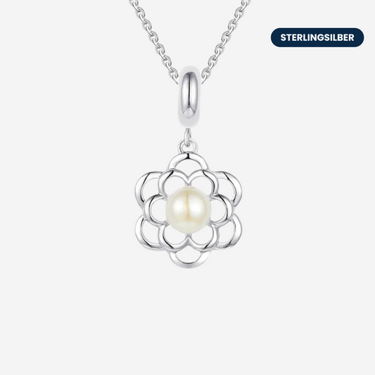 Blumenperlen Halskette Halsketten Sterlingsilber