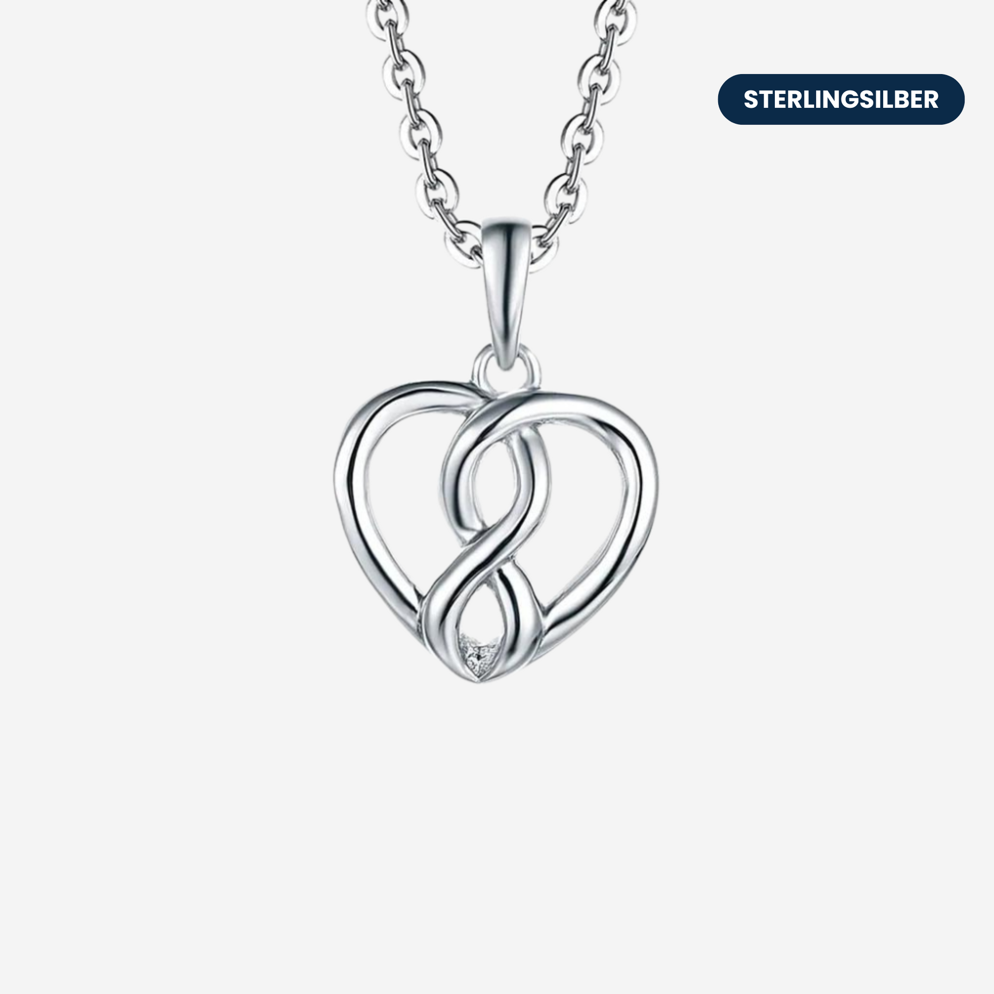 Herz und Unendlich Halskette Halsketten Sterlingsilber