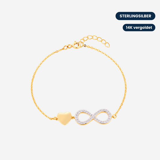 Unendlich Gold Armband Armband Sterlingsilber