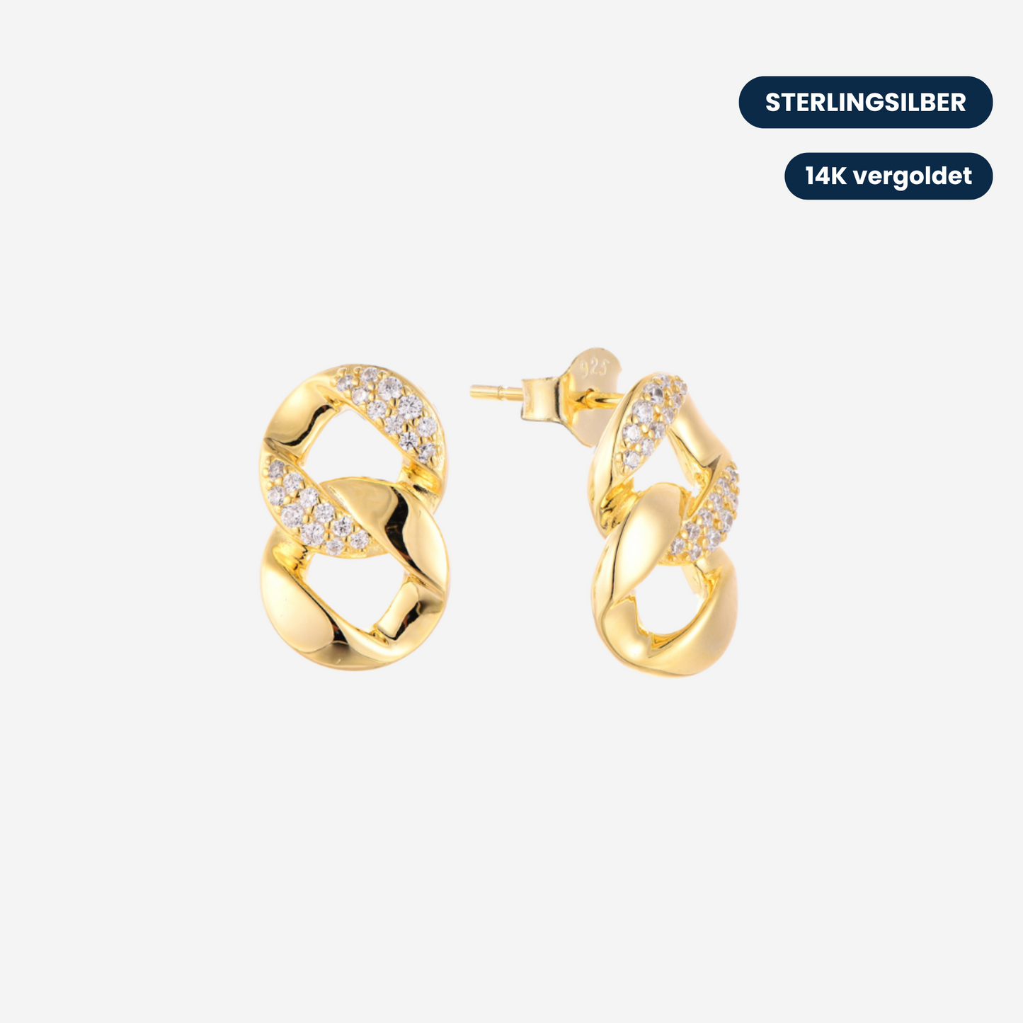 Knoten Gold Ohrringe Ohrringe Sterlingsilber