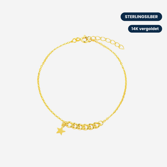 Stern Gold Armband Armband Sterlingsilber