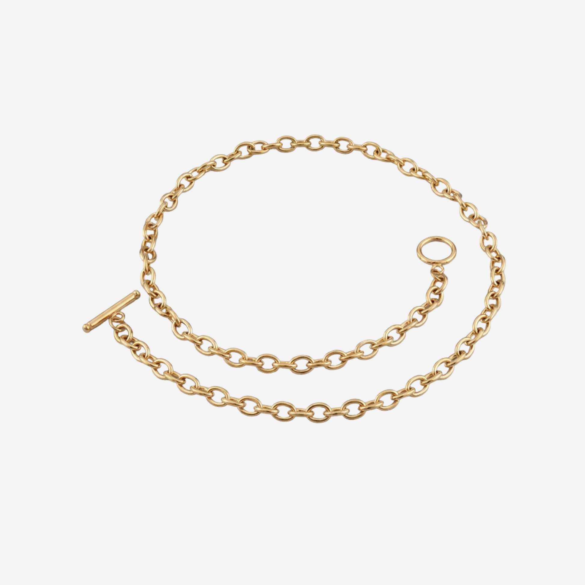 T-Bar Verschluss Halskette Halsketten Wasserfest Gold
