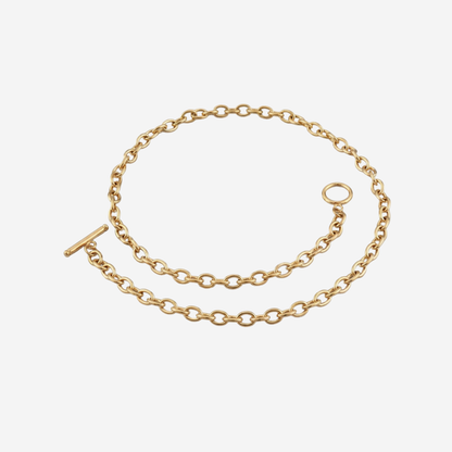 T-Bar Verschluss Halskette Halsketten Wasserfest Gold