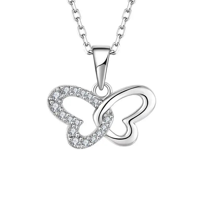 Herz-Schmetterling Halskette Halsketten Czarina Jewellery   