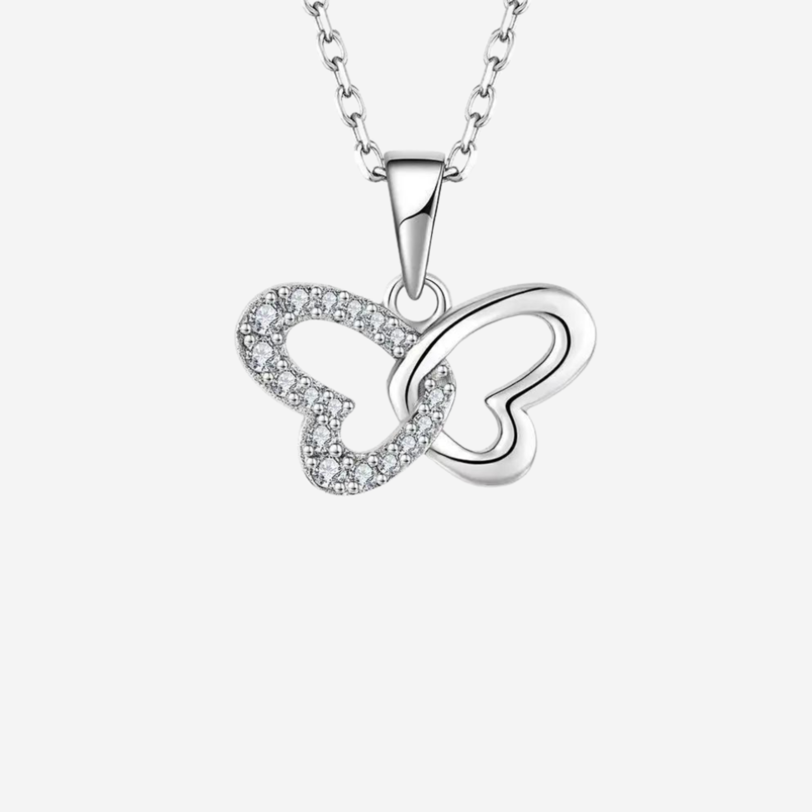 Herz-Schmetterling Halskette Halsketten Sterlingsilber