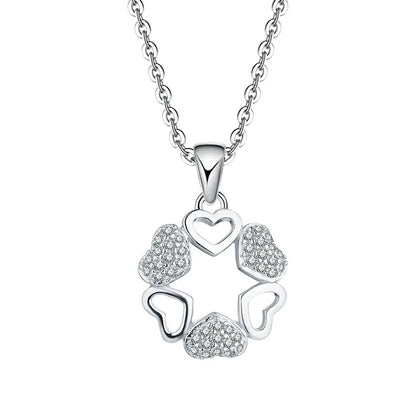 Herz Kleeblatt Halskette Halsketten Sterlingsilber