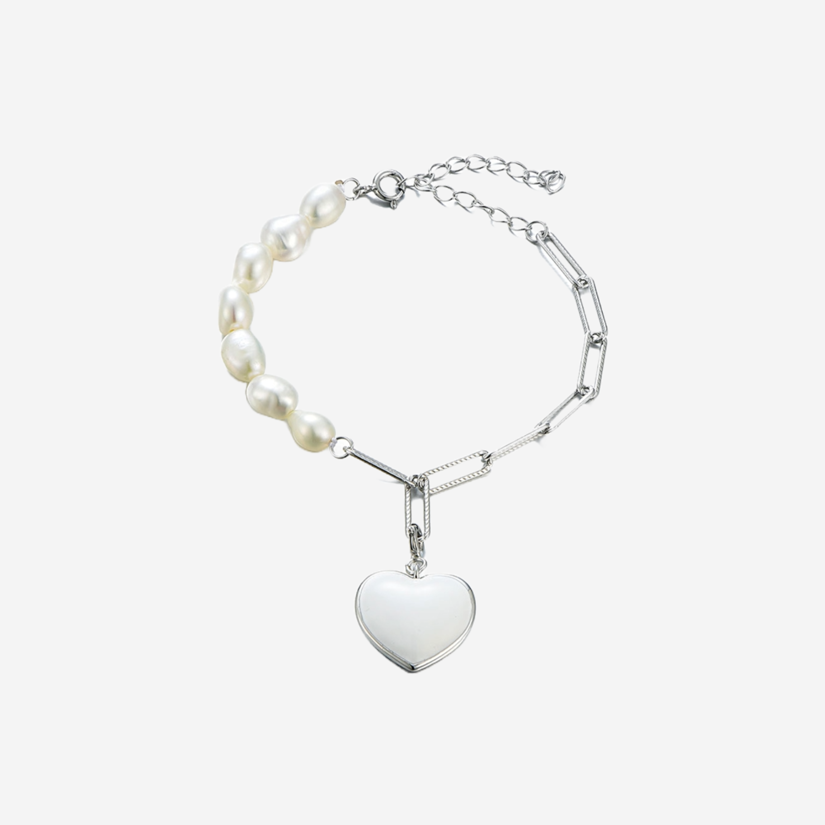 Léa Pearl Heart Armband Armband Sterlingsilber