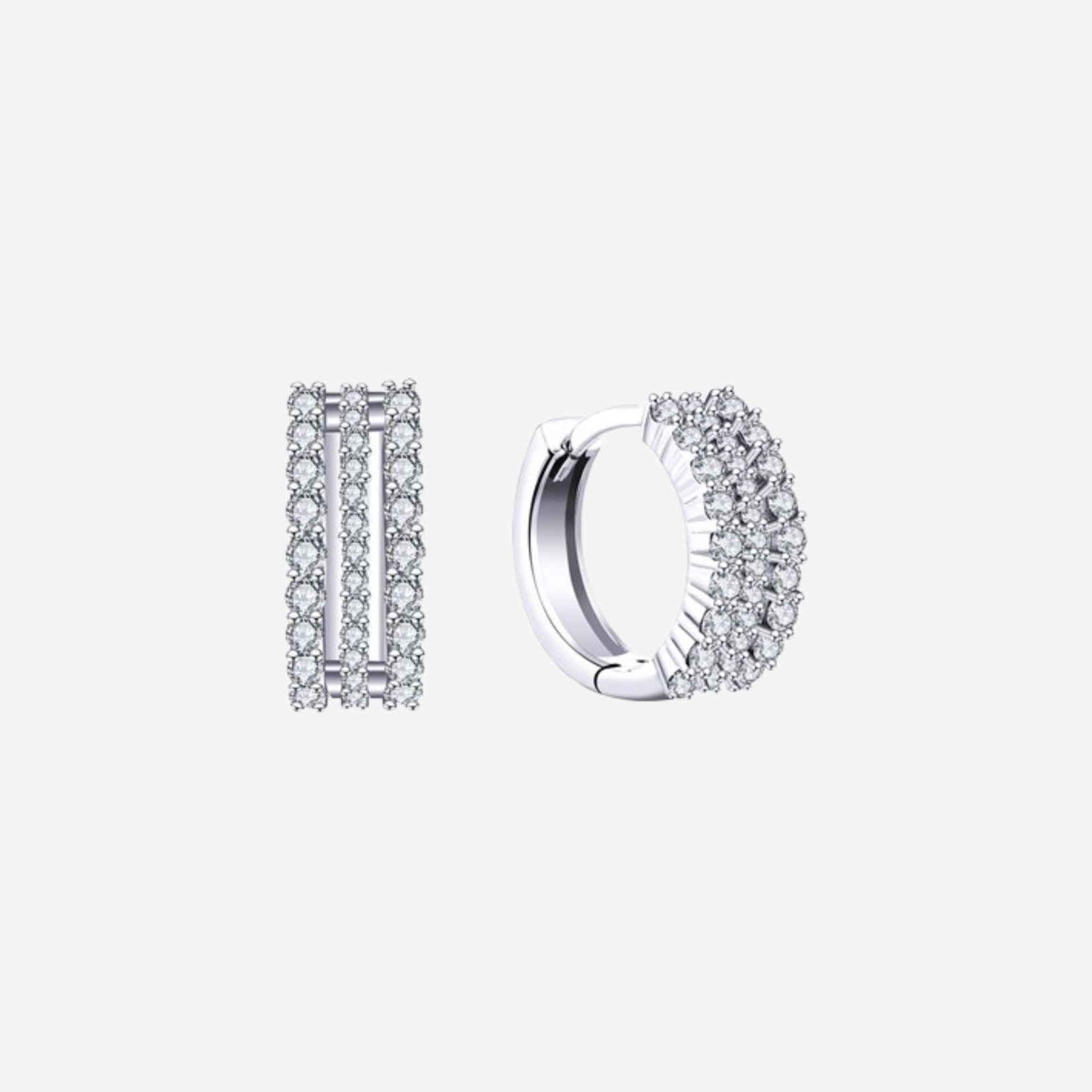 Luna Pavé Creolen Ohrringe Sterlingsilber