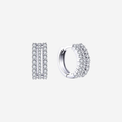 Luna Pavé Creolen Ohrringe Sterlingsilber