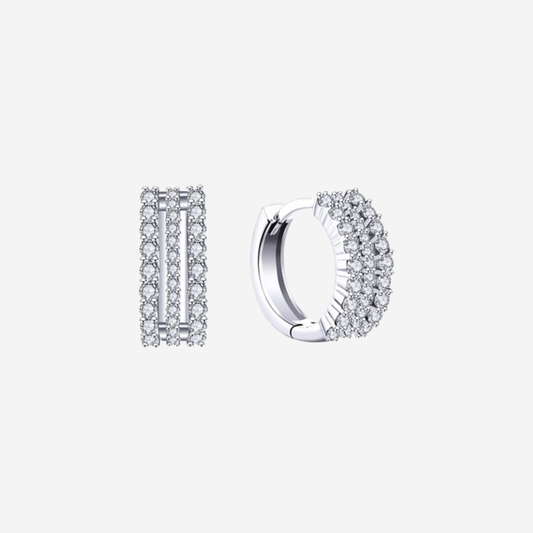 Luna Pavé Creolen Ohrringe Sterlingsilber