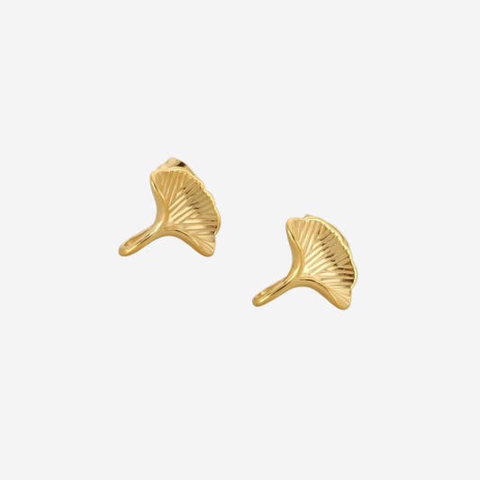 Ginkgo Blatt Ohrringe Czarina Gold 13x13mm