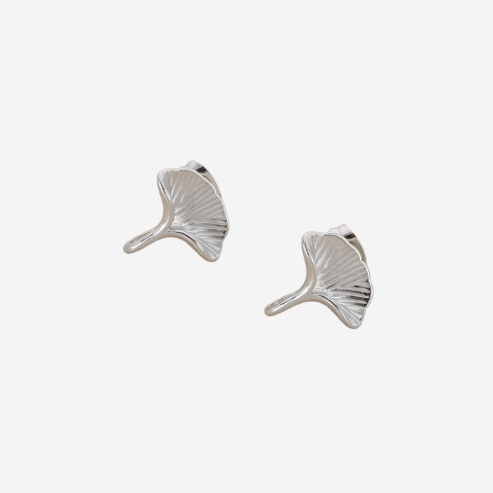 Ginkgo Blatt Ohrringe Czarina Silber 13x13mm