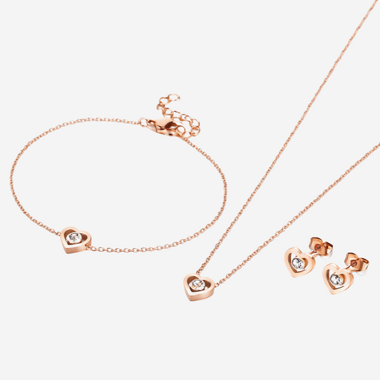 Evelina Spark Herz Set Set Czarina Roségold