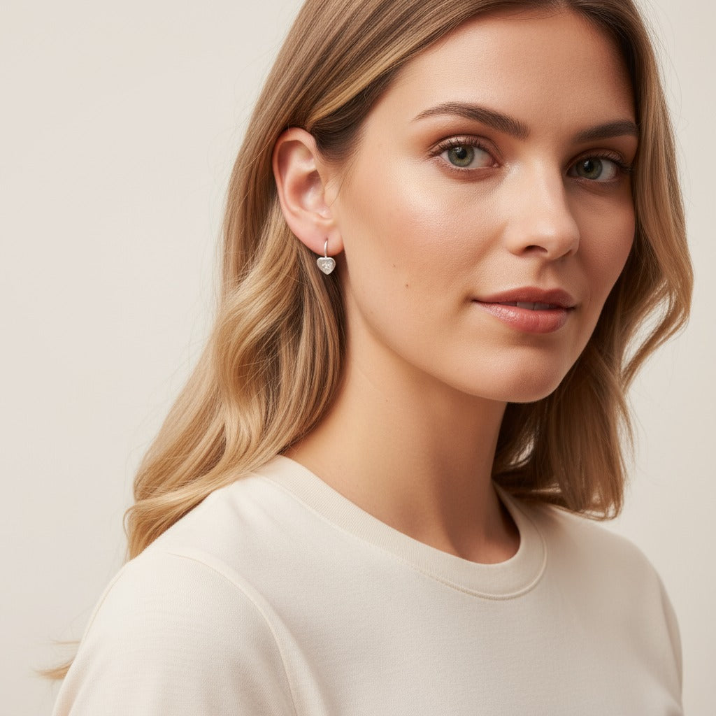 Herz Edelweiss Ohrringe Ohrringe Sterlingsilber