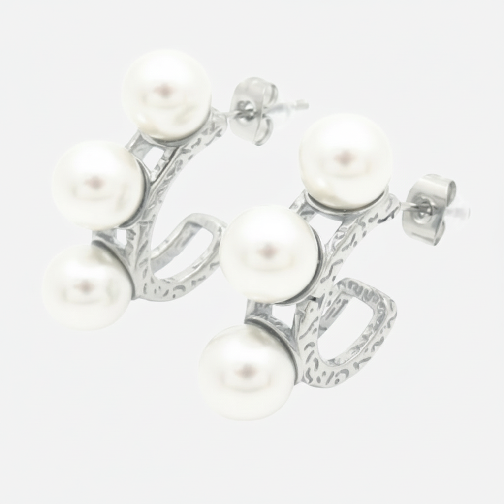 Elegant Pearl Ohrringe Czarina Silber