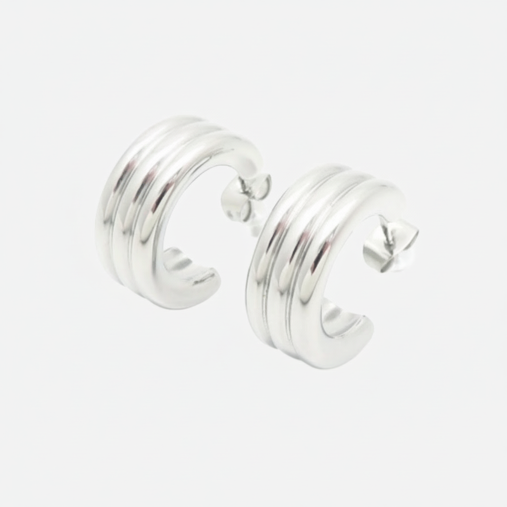 Vela Bold Hoops Ohrringe Czarina Silber