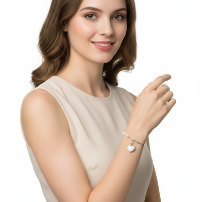 Léa Pearl Heart Armband Czarina