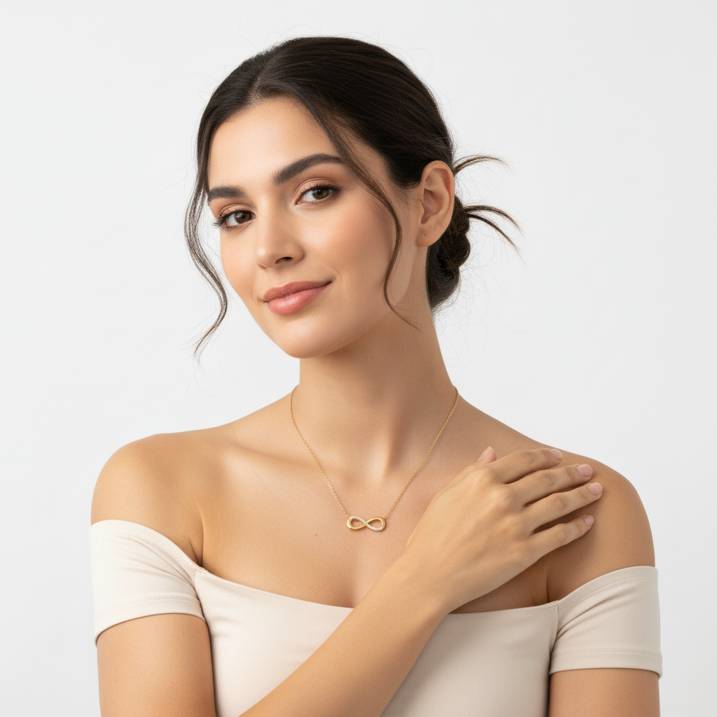 Minimalistische Infinity Halskette Wasserfest