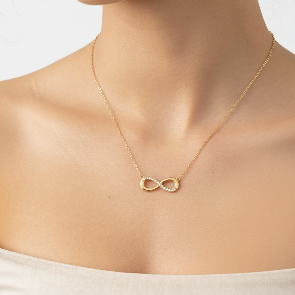 Minimalistische Infinity Halskette Wasserfest