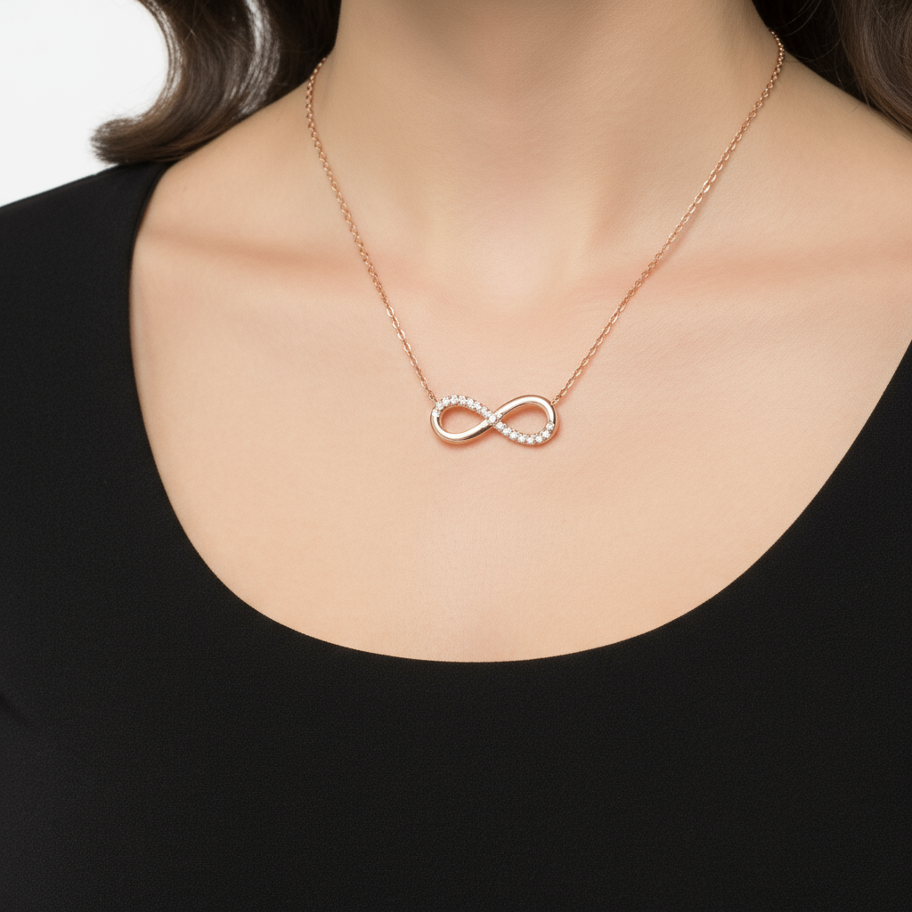 Minimalistische Infinity Halskette Wasserfest