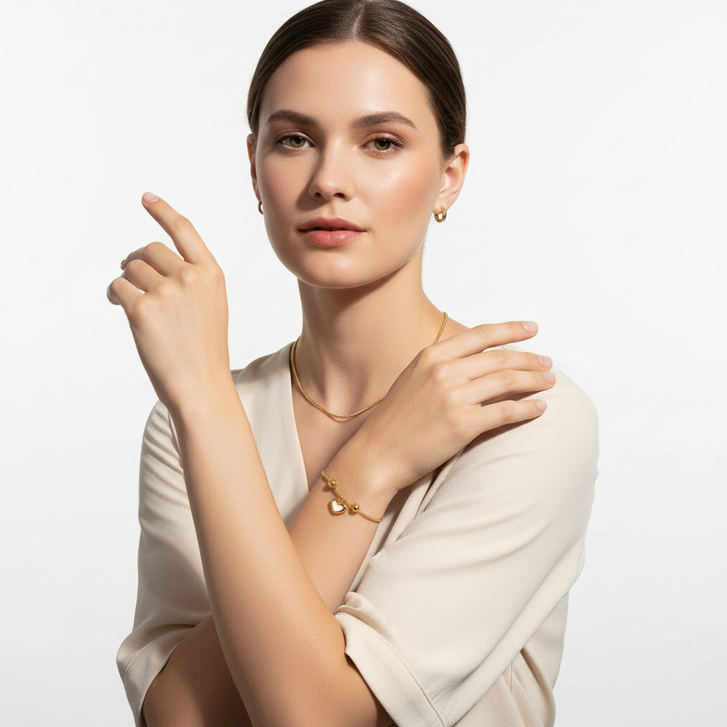 Verstellbares Herz Armband Wasserfest