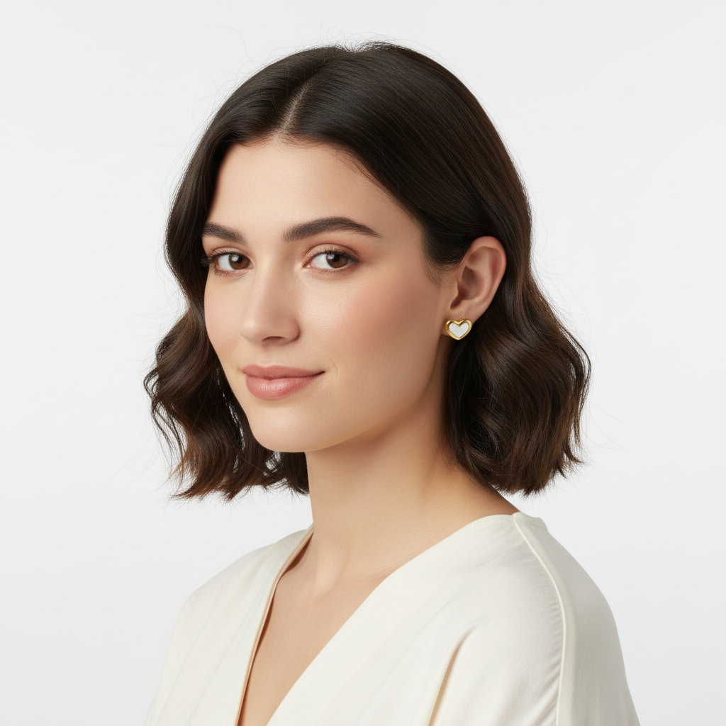 Minimalistische Herz Ohrringe Wasserfest