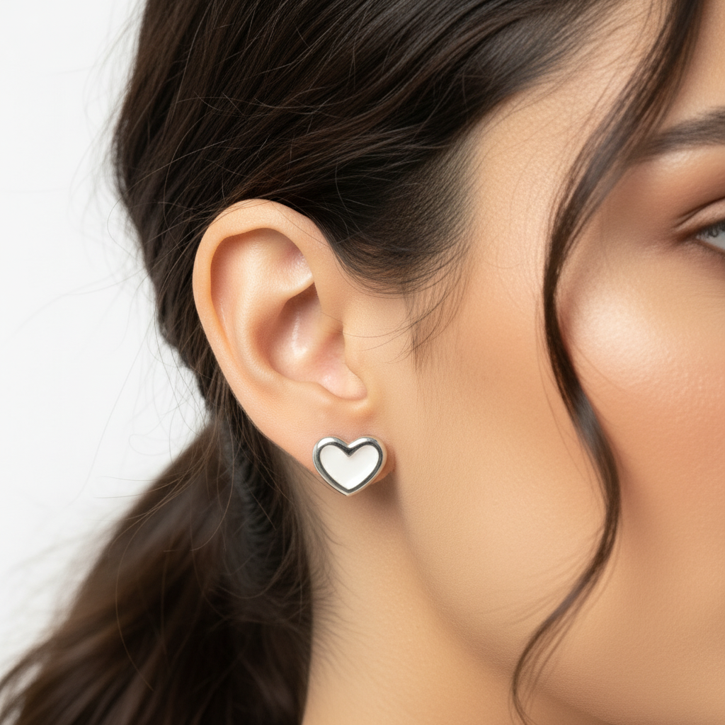 Minimalistische Herz Ohrringe Wasserfest