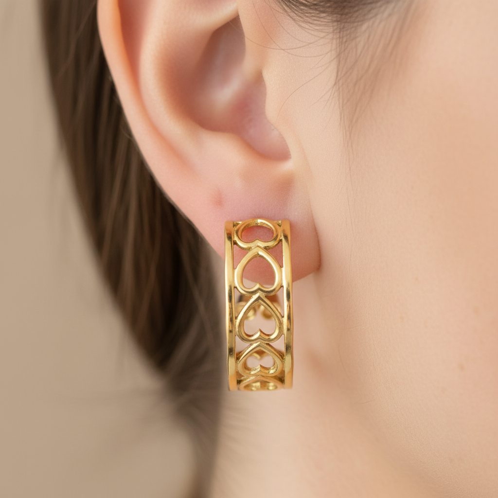 Cut-out Herz Ohrringe Wasserfest