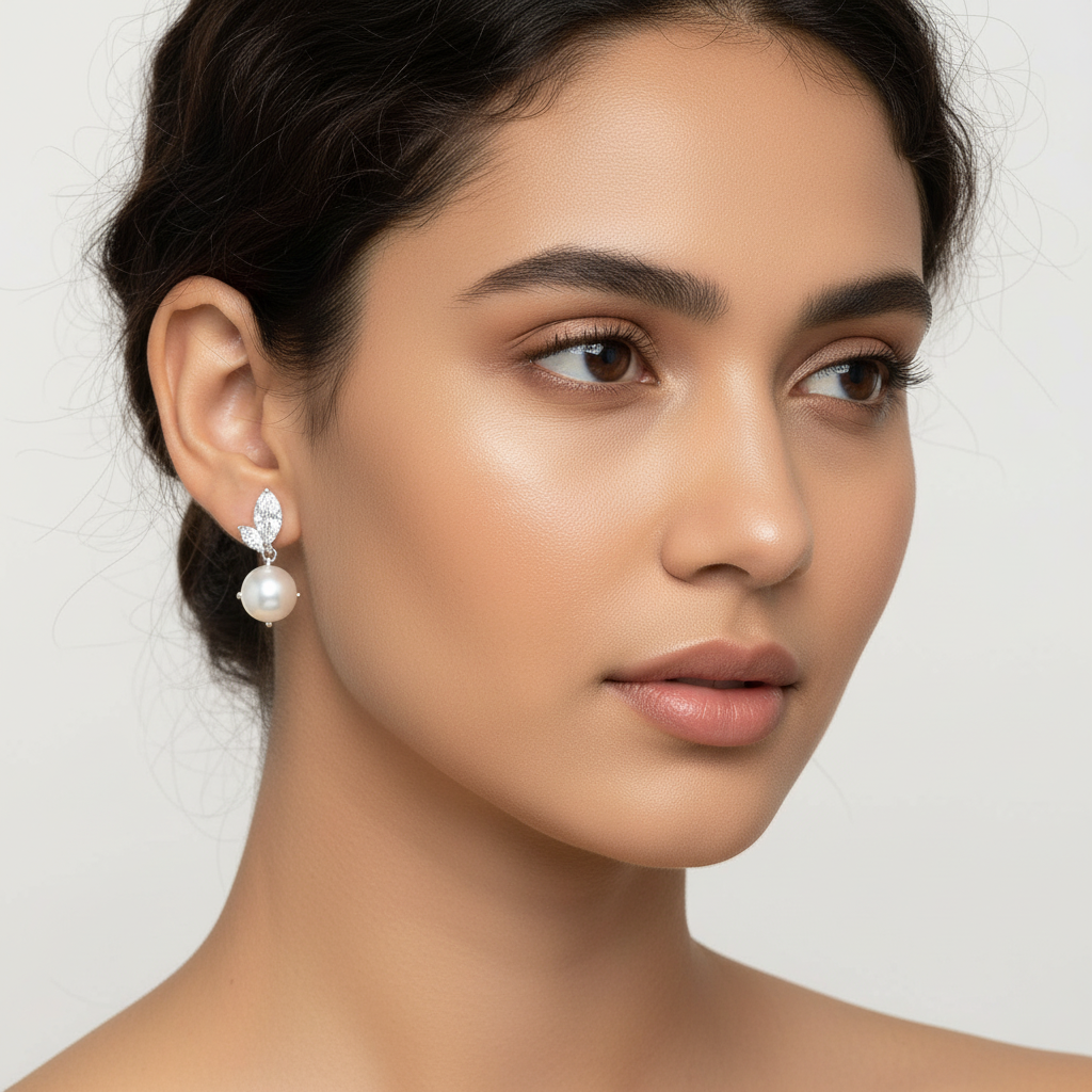 Zirkonia Tropfen Perlenohrringe Ohrringe Czarina Jewellery